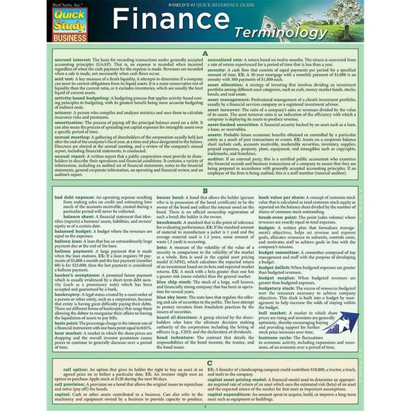 Barcharts Publishing Finance Terminology Guide 9781423229400